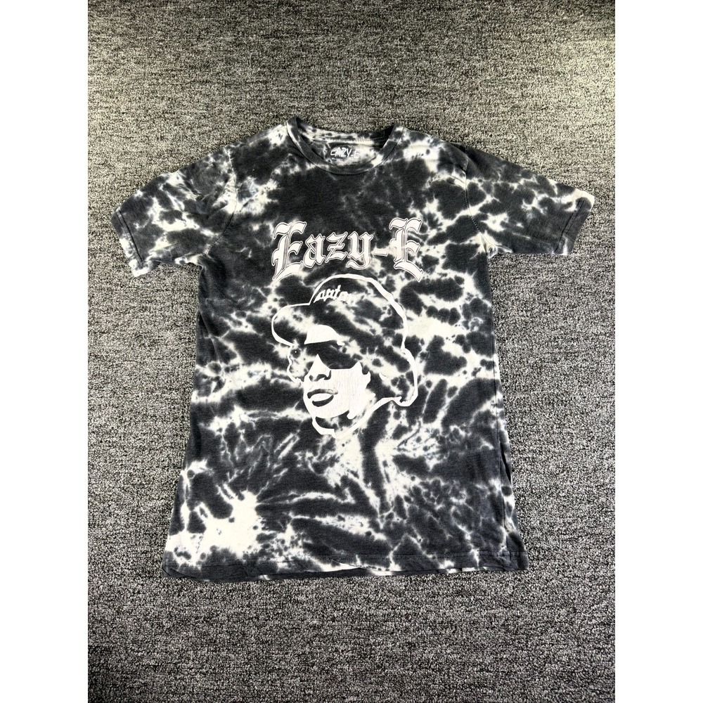 Eazy-E T-Shirt Mens Medium Black White Tie-Dye Cotton Short Sleeve Crew Neck